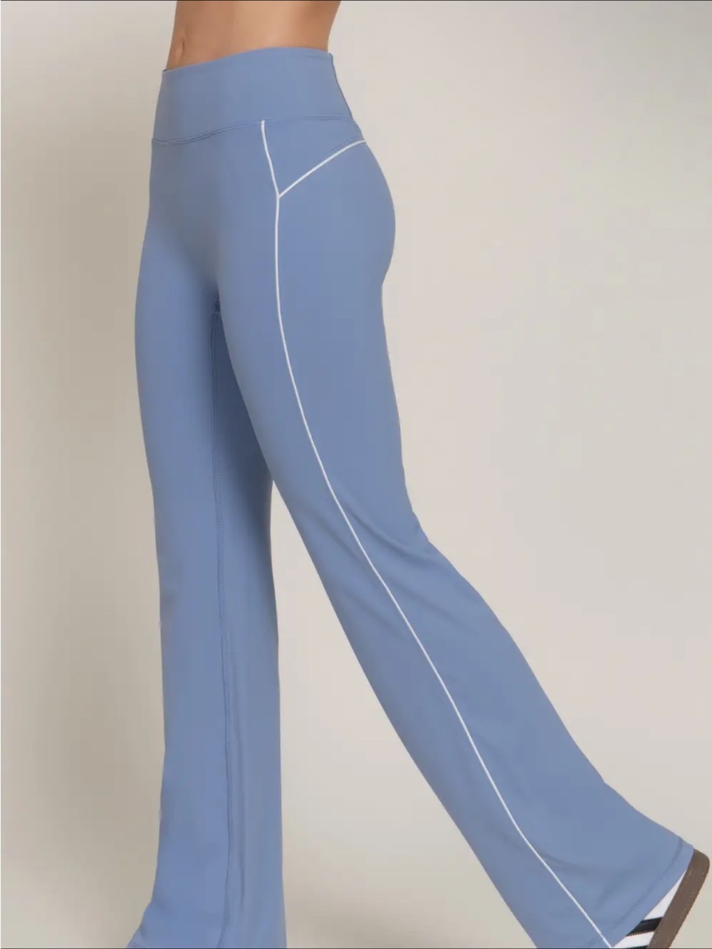 Active Basic Blue Flared Active Pants with Contrast Piping small, medium, large